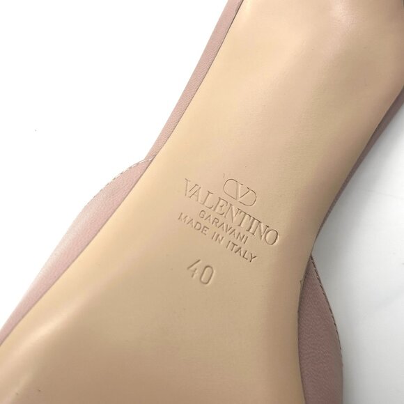 Valentino Bepointy Bow V Logo VLOGO Leather Slide Sandals Mules Heels Shoes - Picture 15 of 16